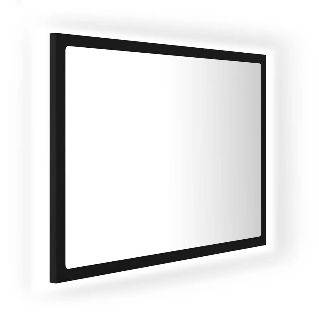 Helloshop26 - Miroir à led de salle de bain 60 x 8,5 x 37 cm acrylique noir - Image 1