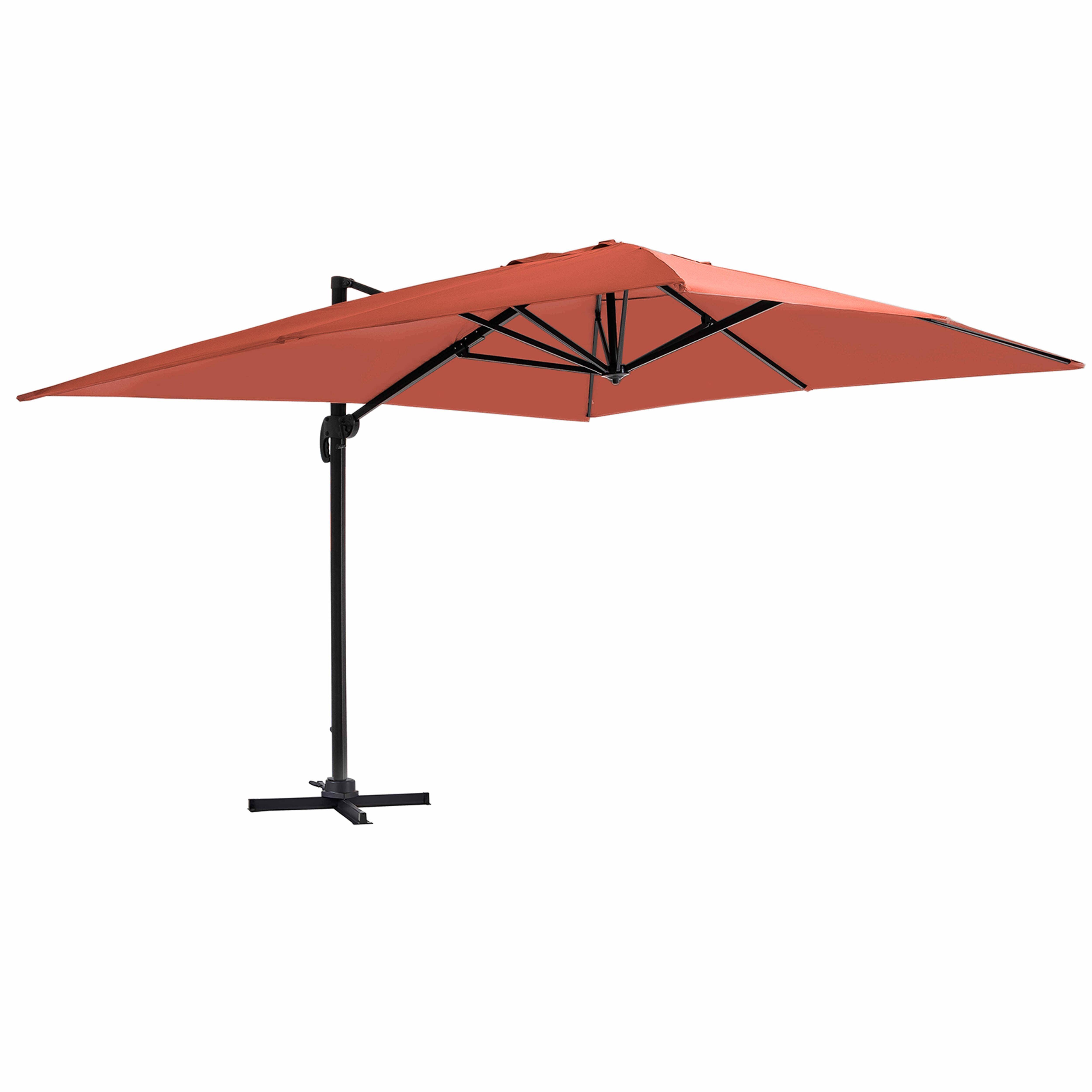 Oviala - Parasol déporté inclinable et rotatif 4x3m en aluminium terracotta Caserta - Oviala - Image 1