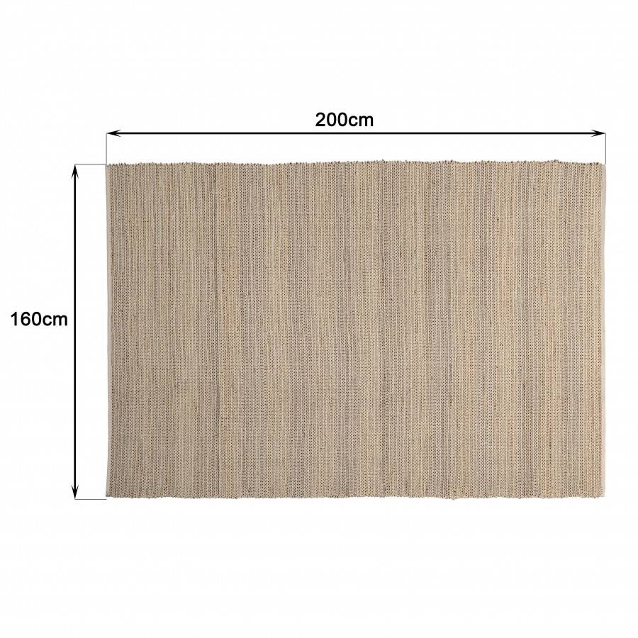 QUENTIN - Tapis rect. 160x230cm jute et coton couleur sable/ivoire/noir - Image 9
