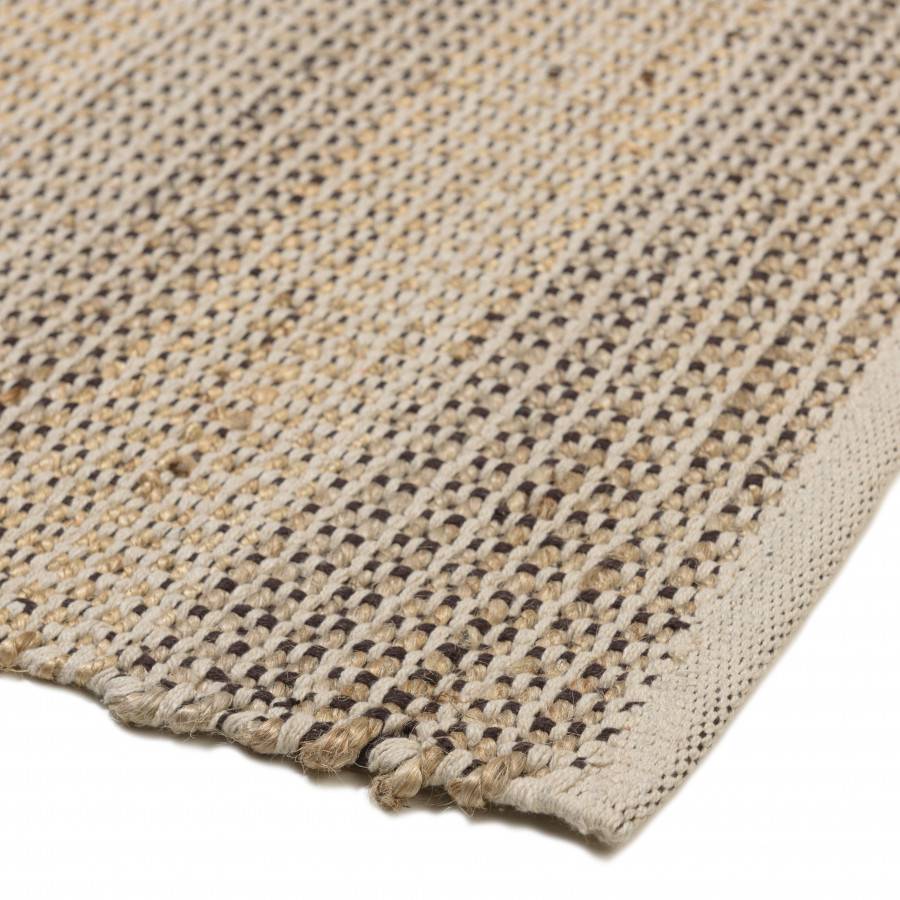 QUENTIN - Tapis rect. 160x230cm jute et coton couleur sable/ivoire/noir - Image 8