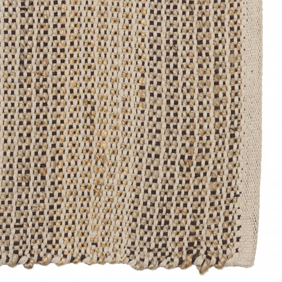 QUENTIN - Tapis rect. 160x230cm jute et coton couleur sable/ivoire/noir - Image 6