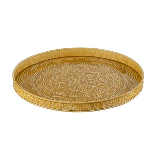 Plateau de Service Déco "Sévilla" 35cm Ocre - Image 1