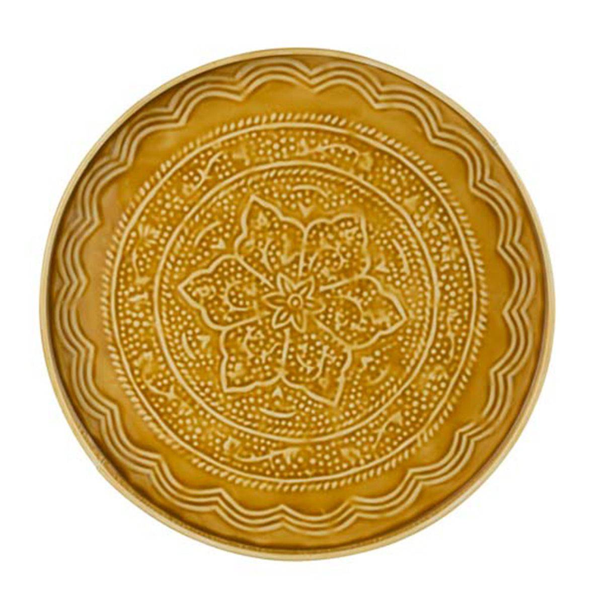Plateau de Service Déco "Sévilla" 35cm Ocre - Image 2