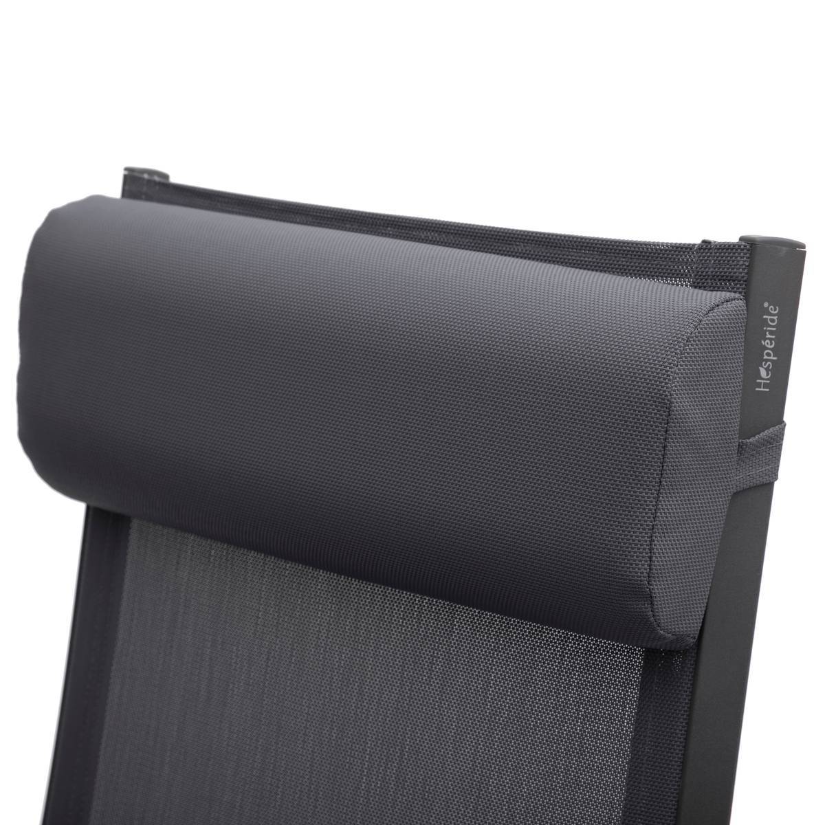 Hesperide - Fauteuil de jardin inclinable "Decima" ardoise & gris quartz 8 positions en aluminium traité époxy Hespéride - Image 4