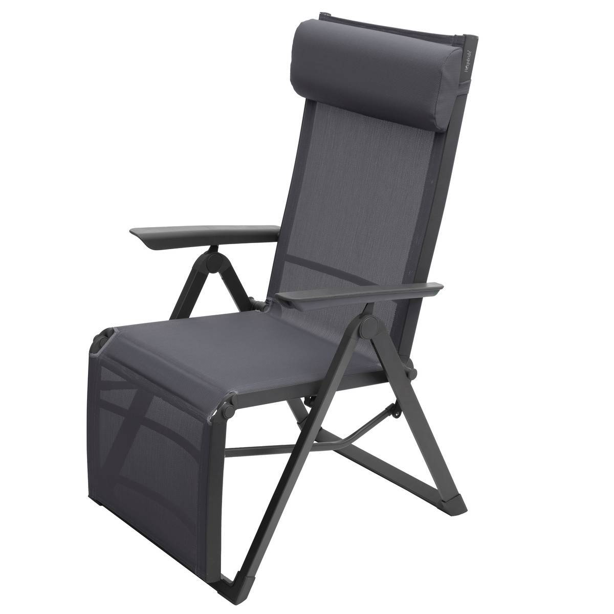 Hesperide - Fauteuil de jardin inclinable "Decima" ardoise & gris quartz 8 positions en aluminium traité époxy Hespéride - Image 3