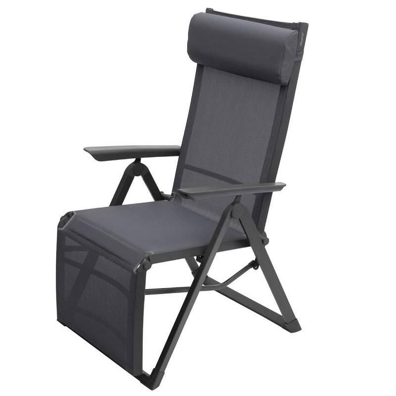 Hesperide - Fauteuil de jardin inclinable "Decima" ardoise & gris quartz 8 positions en aluminium traité époxy Hespéride - Image 6