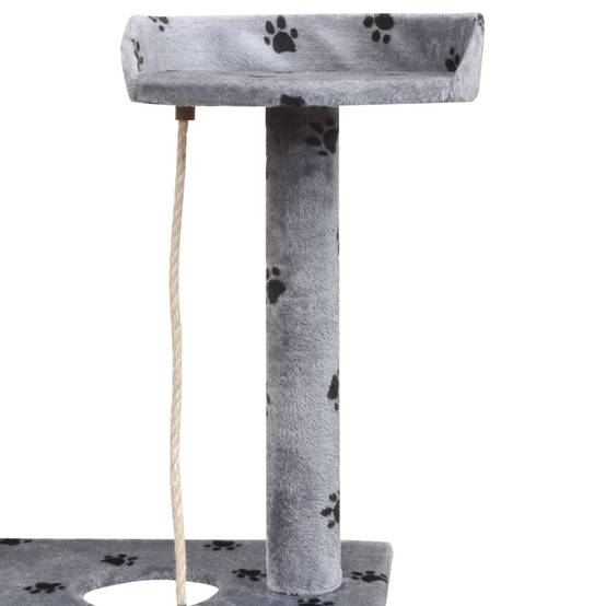 Arbre à chat - Arbre à grimper pour chat - Tour à chat et griffoir Sisal 150 cm Empreintes de pattes Gris - Image 4