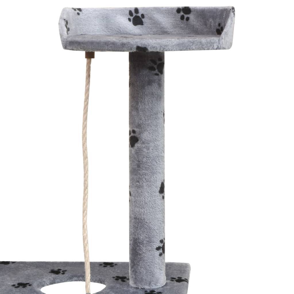 Arbre à chat - Arbre à grimper pour chat - Tour à chat et griffoir Sisal 150 cm Empreintes de pattes Gris - Image 4