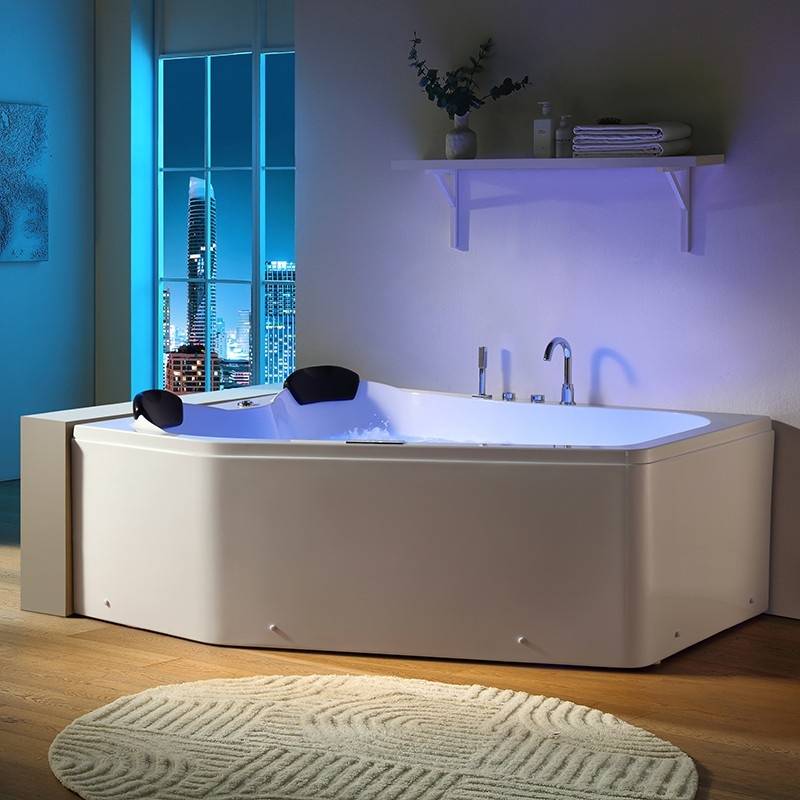 Baignoire balnéo asymétrique MARINA 2 places ARCHIPEL® 181x151 - GAUCHE - Image 8
