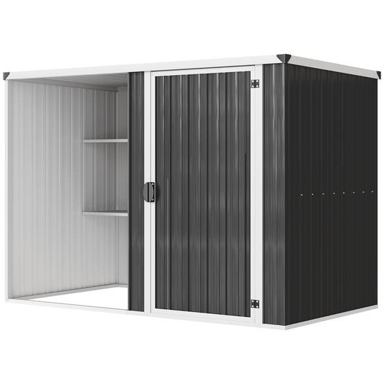 Sans Marque - Abri jardin acier galvanisé porte verrouillable 231x125x162 cm gris - Image 2