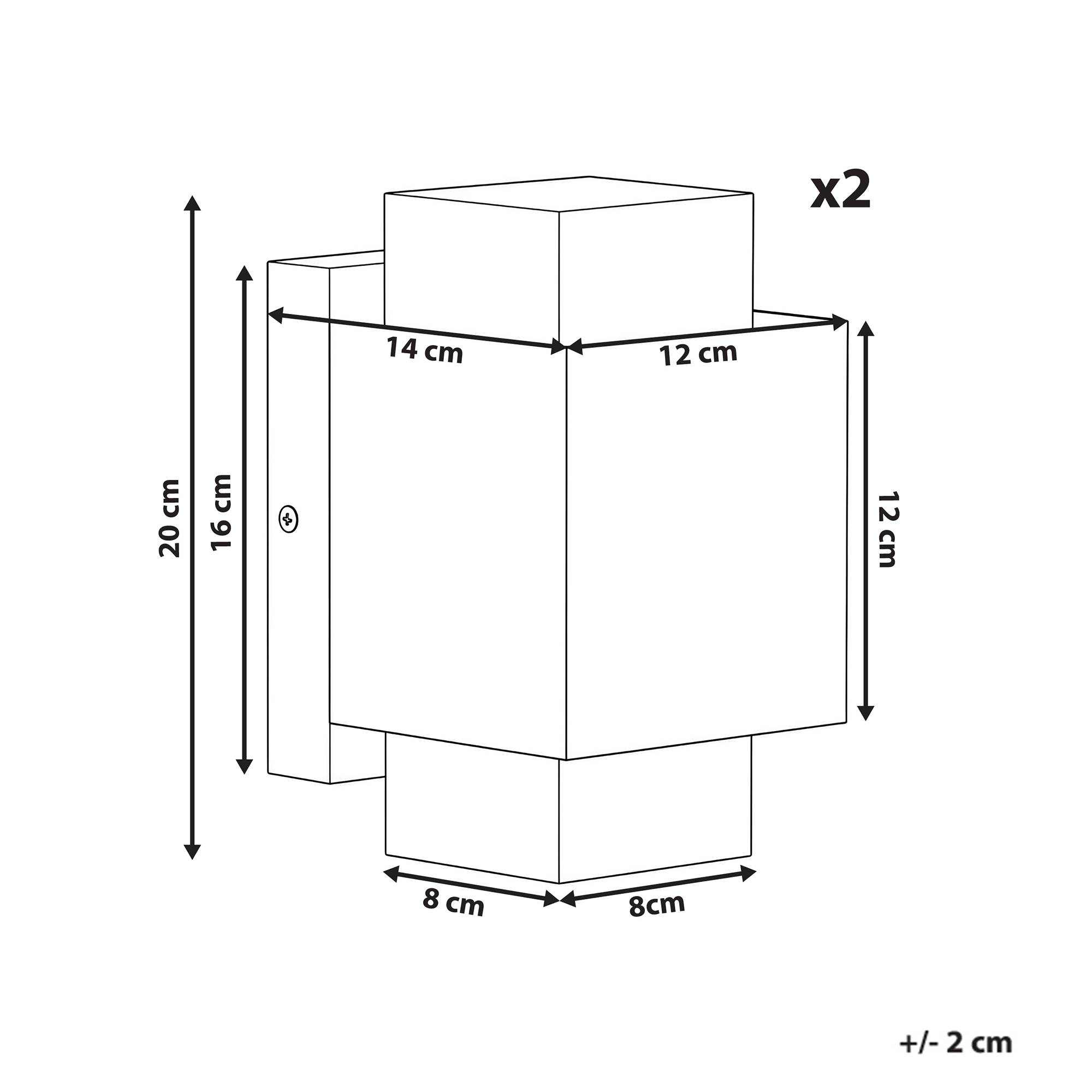 Beliani - Lampe murale pour l'extérieur Aluminium Noir TIMOK - 12x14x20- Beliani - Image 3