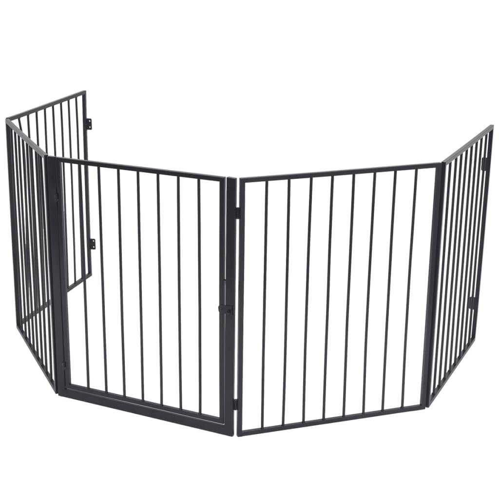 ComfortXL - Clôture de protection pour cheminée Acier Noir Barrière sécurité animaux avec porte - ComfortXL Outdoor Living - Image 3