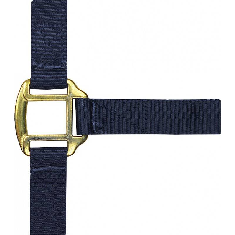 Norton - Licol nylon marine doublé cuir pour pur-sang - Image 2