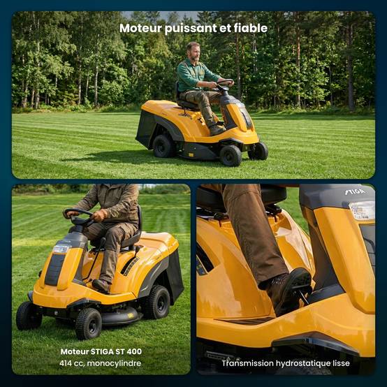 Stiga - Tondeuse Combi 372, moteur 414cc, plateau 72 cm, bac 170L - STIGA - Image 4