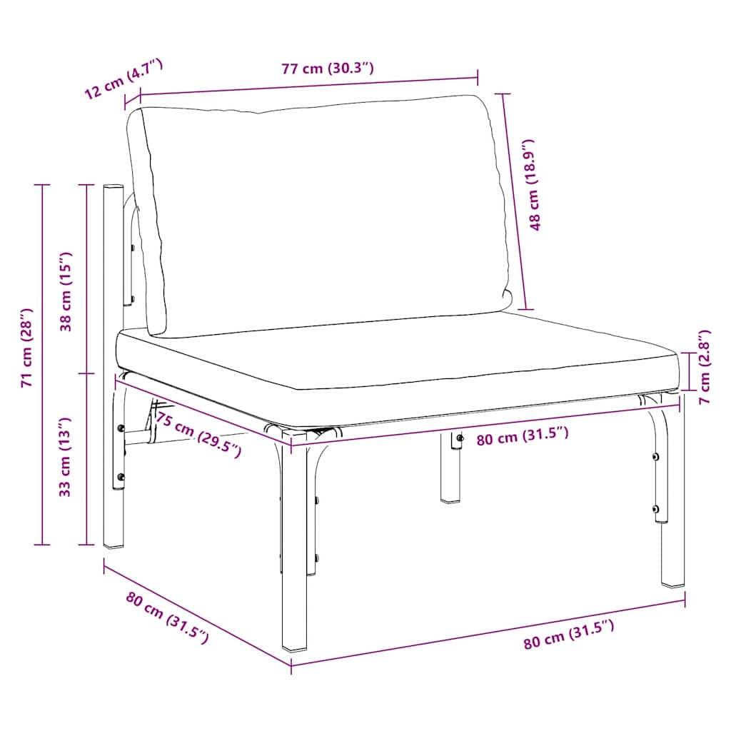 Vidaxl - Mobilier de jardin Anthracite 80 x 80 x 71 cm Acier vidaXL 42009985 - Image 3