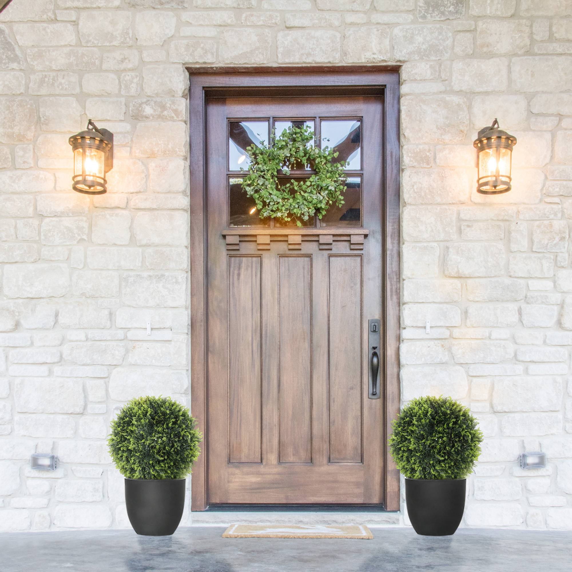 Lot de 2 plantes artificielles résistantes UV, déco intérieur/extérieur, 45cm, vert - Image 4