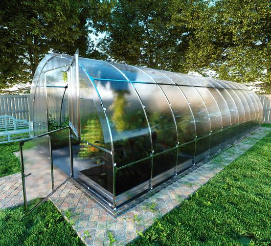 Serre KLASIKA TUBE 3 x 8 m (24 m²), 6 mm avec revêtement en polycarbonate - Image 1