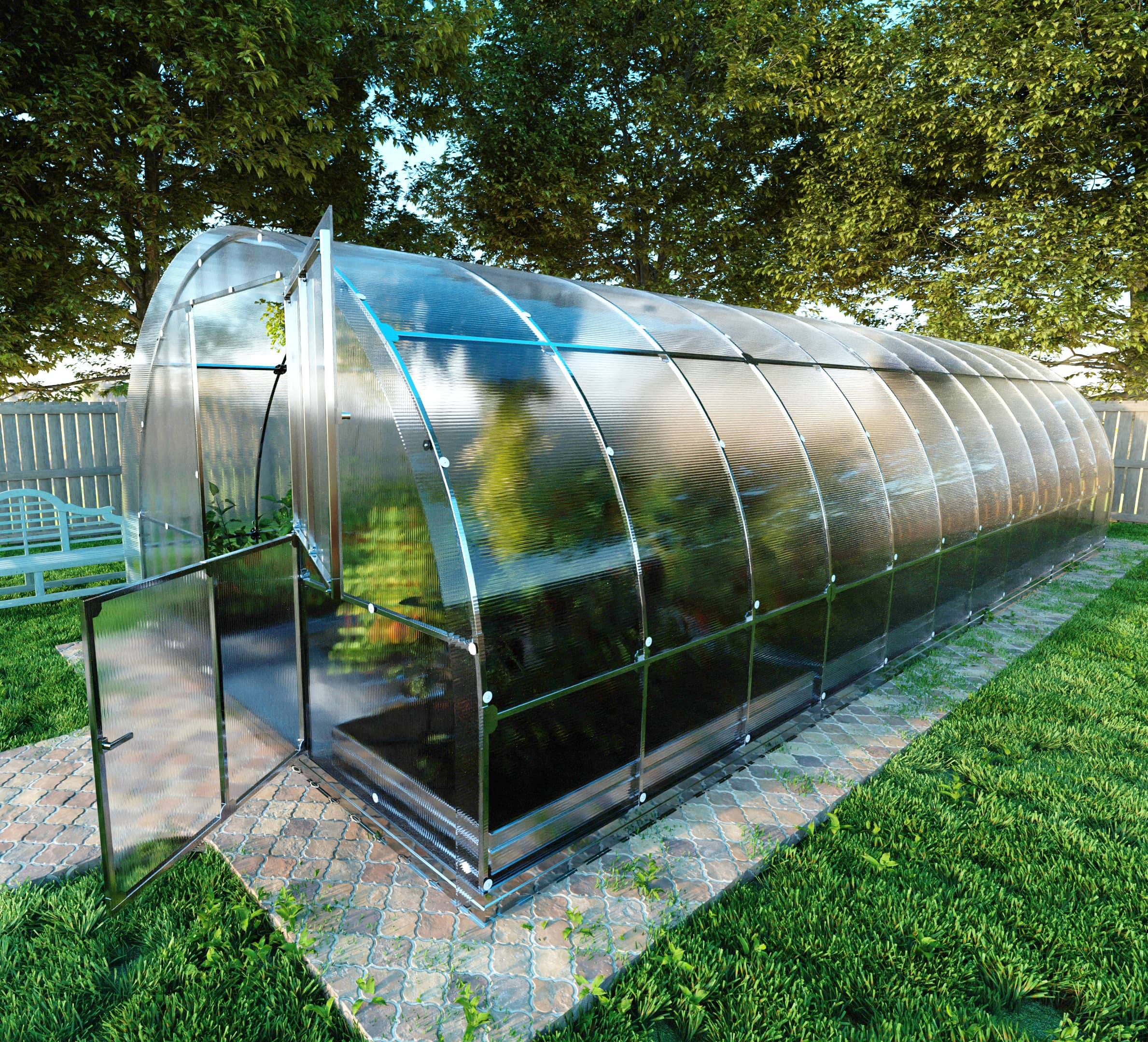 Serre KLASIKA TUBE 3 x 8 m (24 m²), 6 mm avec revêtement en polycarbonate - Image 1
