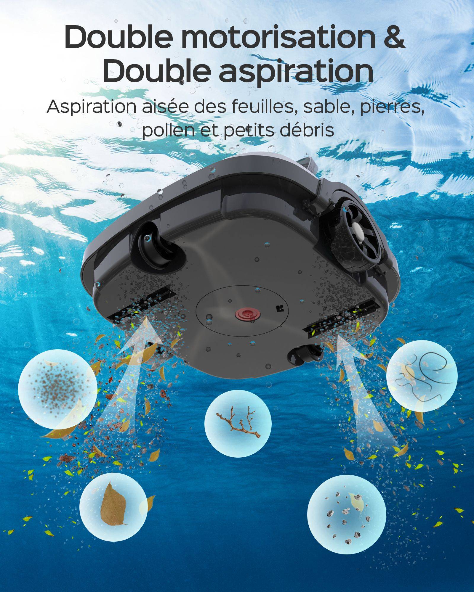 Robot de piscine sans fil Osprey 200 Max - Nettoyage puissant du fond, autonomie 100 min - Image 5