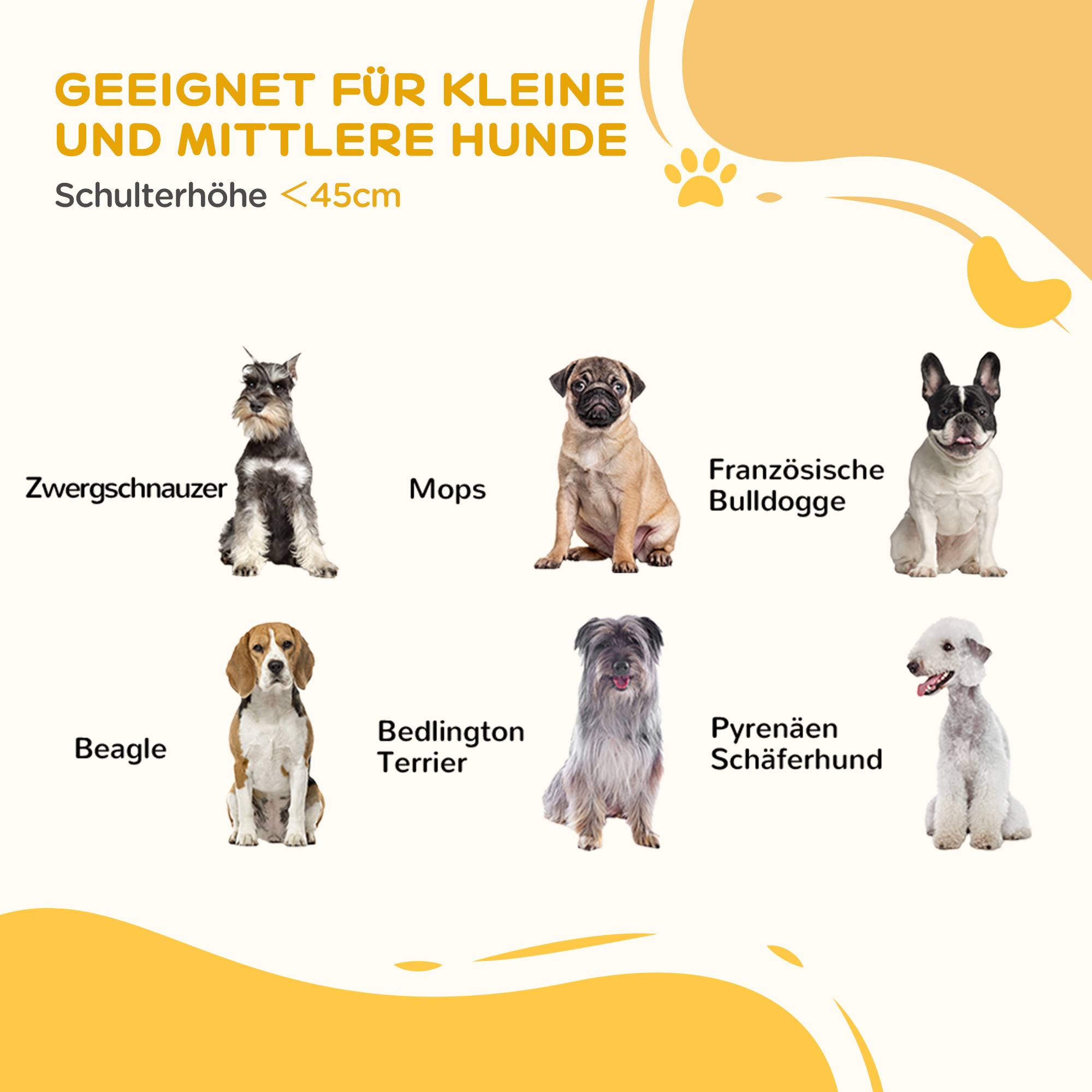 Barrière pour chien, pliable, antidérapante, pieds de support, cadre bois, 206x35,5x76 cm, blanc - Image 8