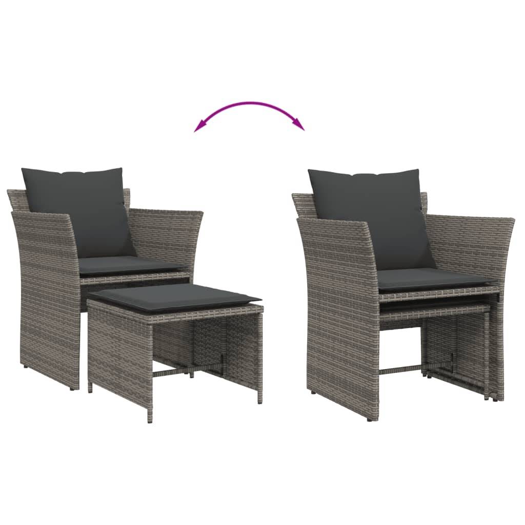 ComfortXL - Fauteuil de Jardin Gris en Résine Tressée avec Repose-Pieds Indépendant et Coussins Gris Foncé pour Terrasse Zen – ComfortXL Outdoor Living - Image 8