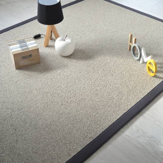 Decoweb - Tapis pure laine - Latoon gris - Ganse coton anthracite - 160 x 230 cm - Decoweb - Image 2