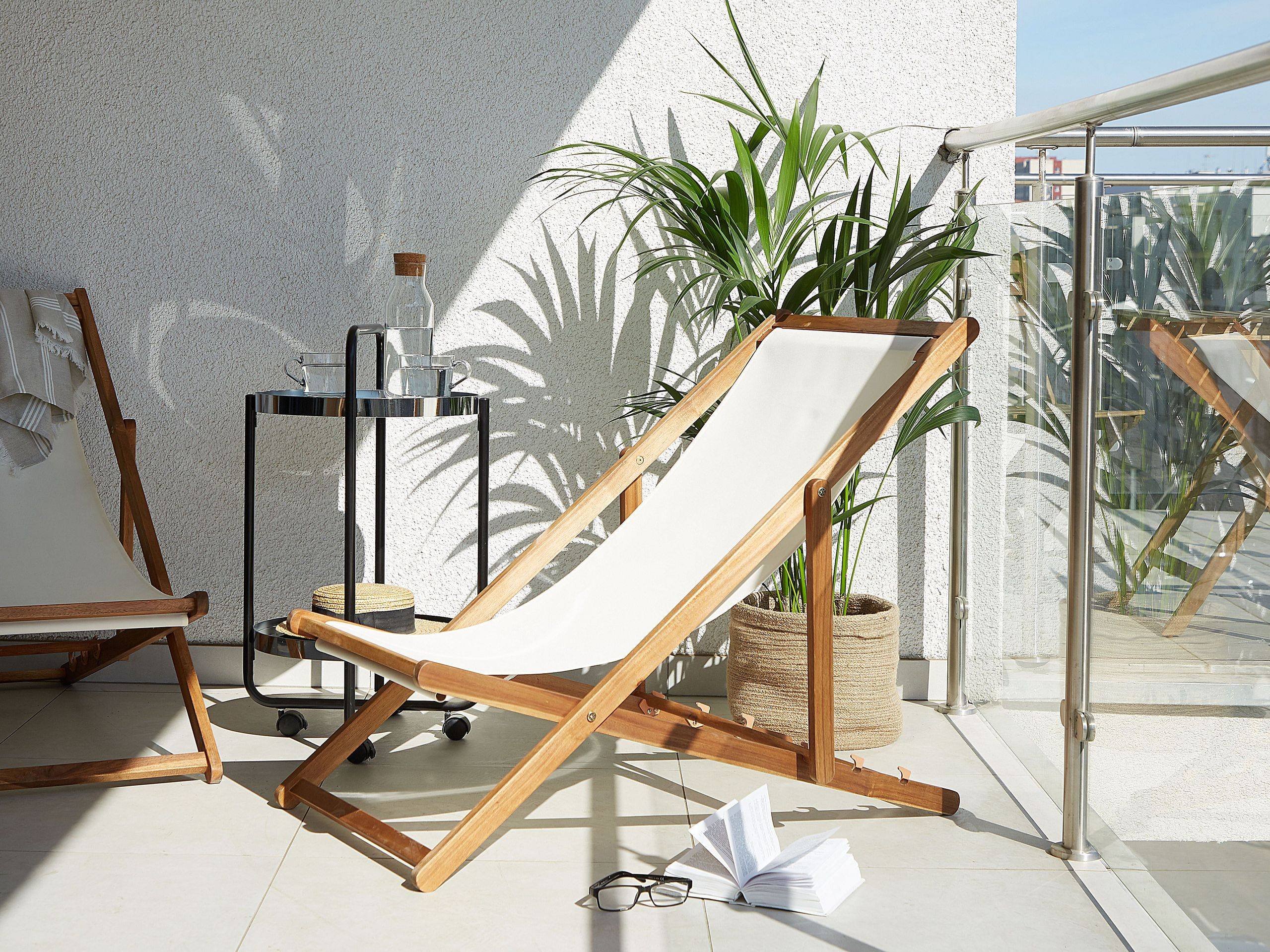 Beliani - Chaise longue Tissu Marron clair ANZIO - 54x101x84- Beliani - Image 1