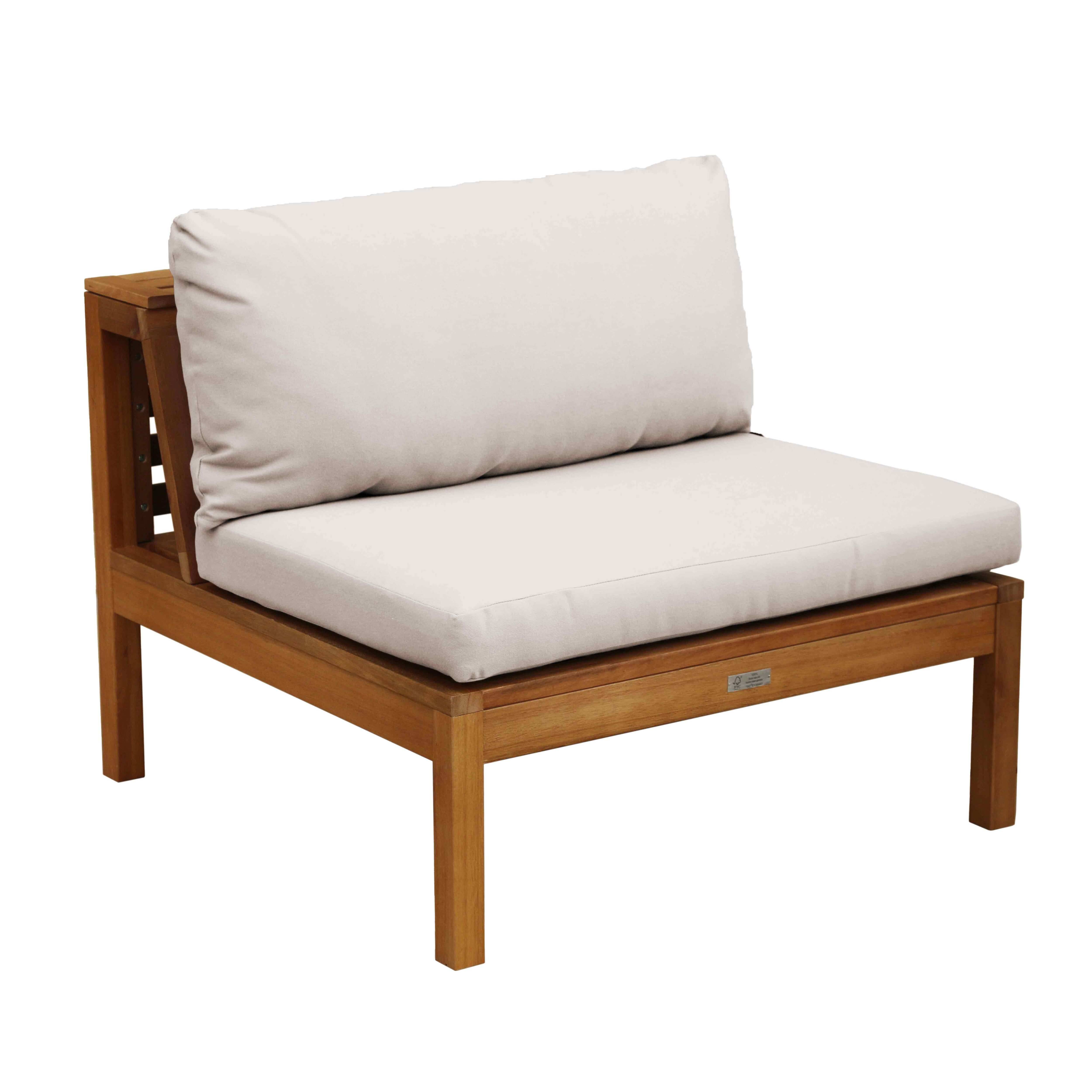 Oviala - Fauteuil de jardin bas en bois d'eucalyptus écru Maupiti - Oviala - Image 1