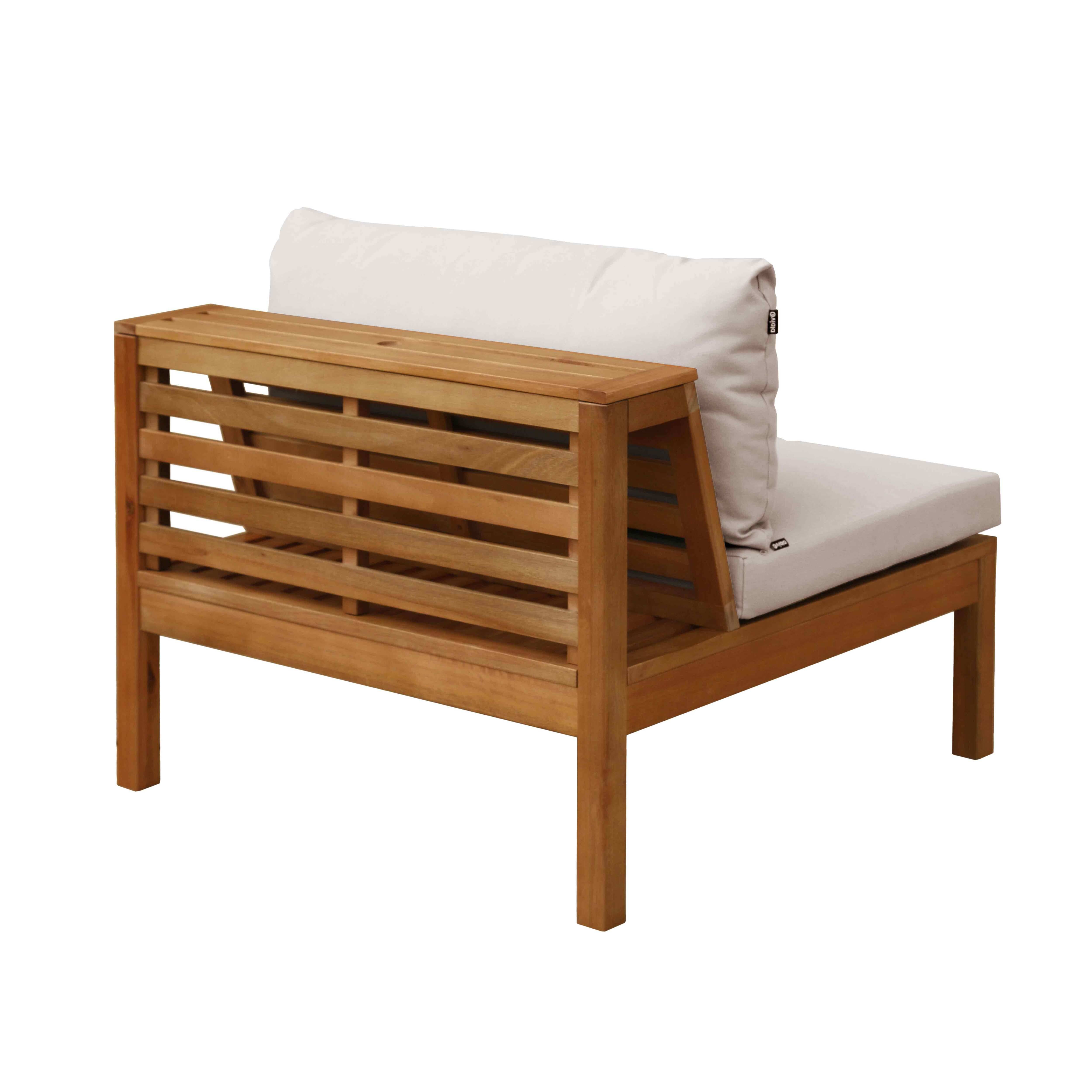 Oviala - Fauteuil de jardin bas en bois d'eucalyptus écru Maupiti - Oviala - Image 6