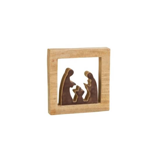 Crèche en bois marron 20x19.5x3.5 cm - J-Line - Image 1