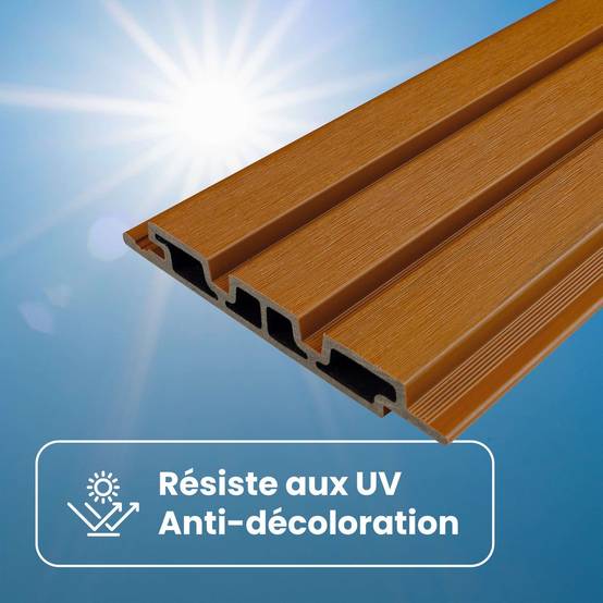 Kit Bardage Composite MEZZO Moka - Superficie : 5m² - Dimension des lames : 220x17,8x2,3 cm - Aspect mat - Image 5