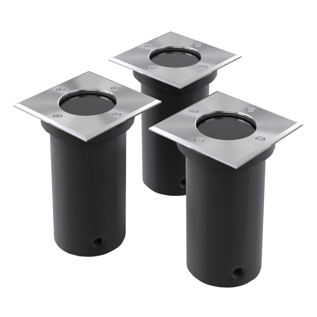 Lampe d'extérieur - Lampe de jardins encastrées au sol 3 pcs Carré - Image 1