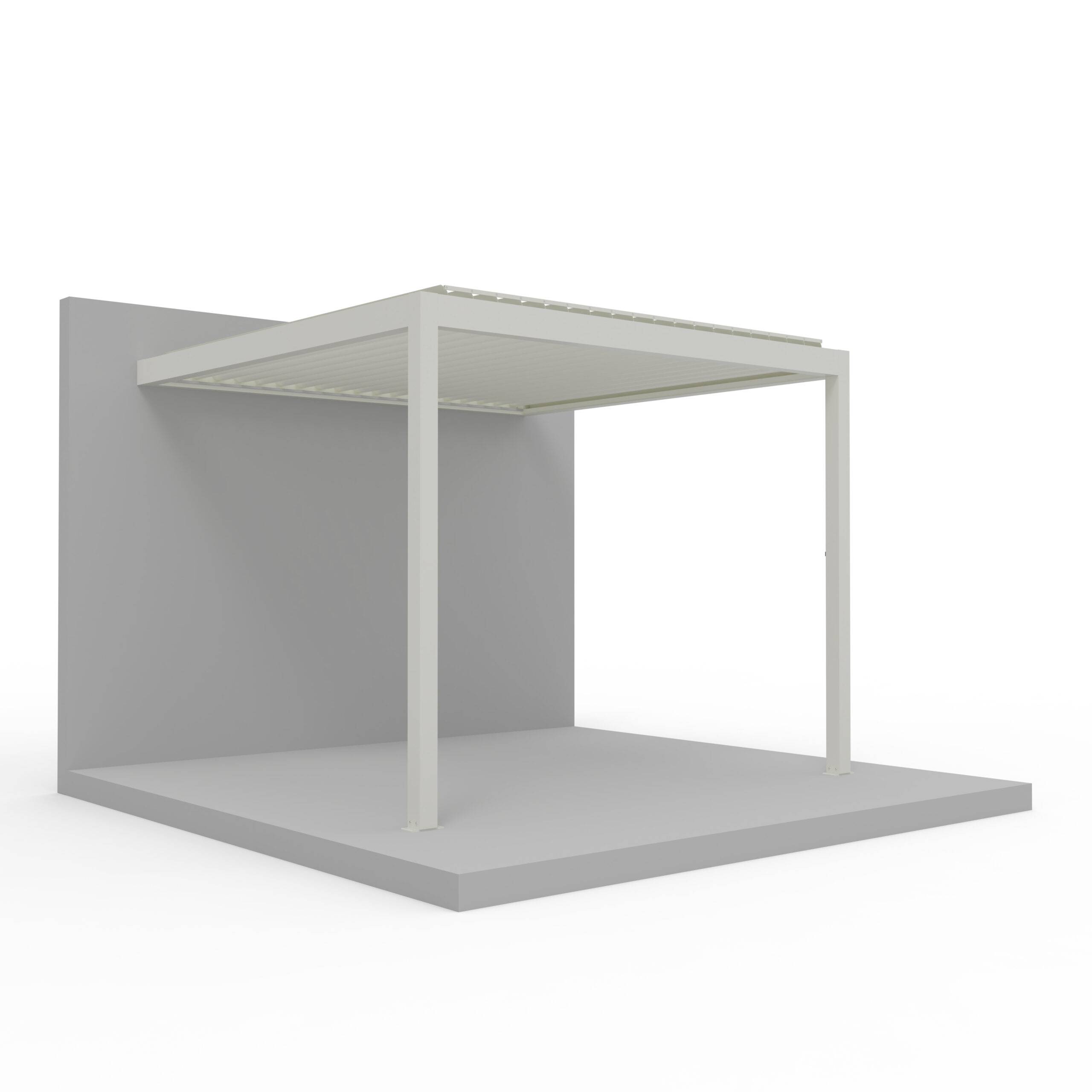 Pergola Bioclimatique Adossée Motorisée Éclairée Aluminium 3x3 Blanc SV ORIAL France - Image 3