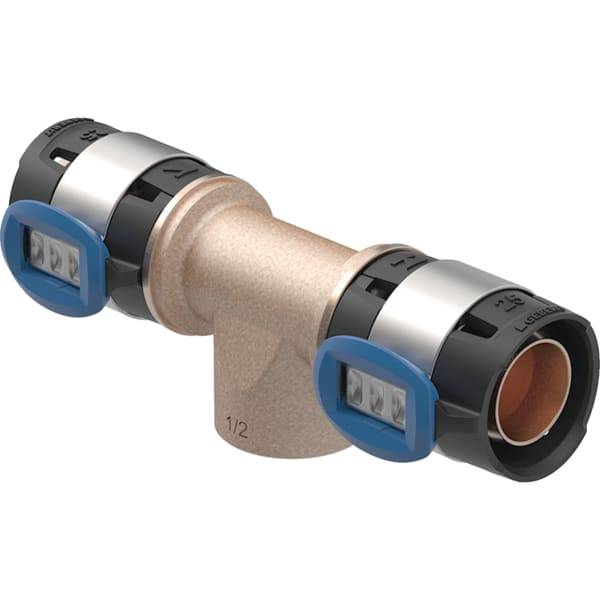 Té FlowFit filetage femelle - DN. 25 / 15 - Ø 25 x 25 mm x Rp. 1/2'' - GEBERIT - 620.152.00.1 - Image 1