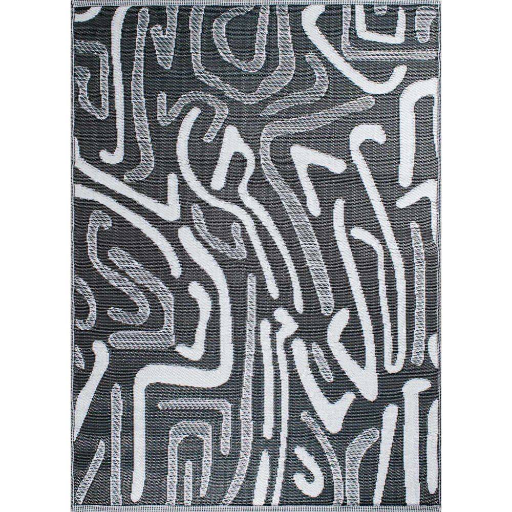 Jardindeco - Tapis extérieur en polypropylène Spargi 1741 noir 150 x 220 cm - Image 3