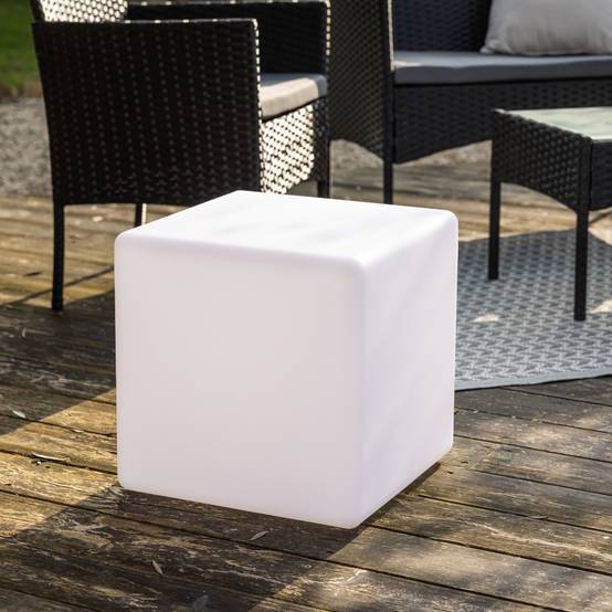 Cube lumineux LED 40cm multicolore NAOS - HAPPY GARDEN - Image 2