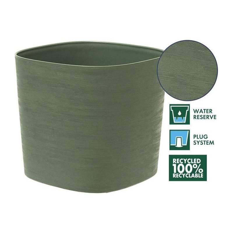 Garden ID - Pot Avec Réserve D'eau - Garden Id Respect - Vert De Gris 25 X 25 Cm - 100% Déchets Ménagers - 100% Recyclable - Surface Stru - Image 2
