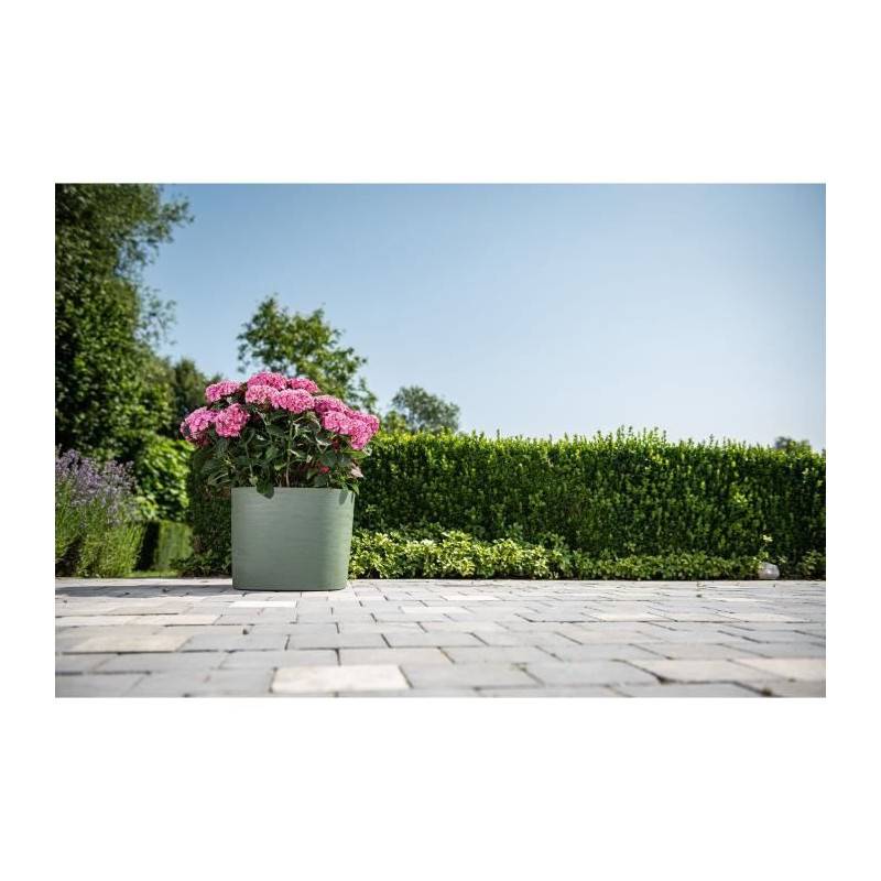 Garden ID - Pot Avec Réserve D'eau - Garden Id Respect - Vert De Gris 25 X 25 Cm - 100% Déchets Ménagers - 100% Recyclable - Surface Stru - Image 4