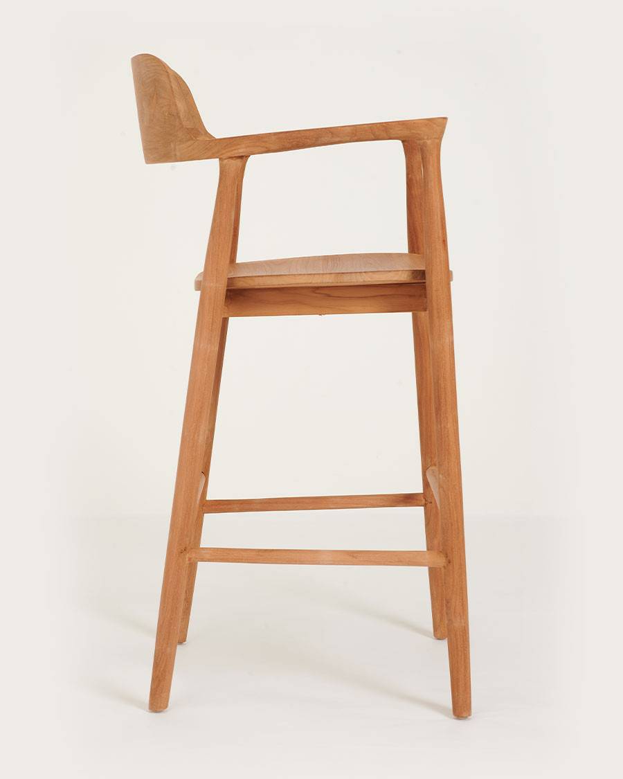 Singo - Chaise de bar en teck massif - UNIQKA - Image 1