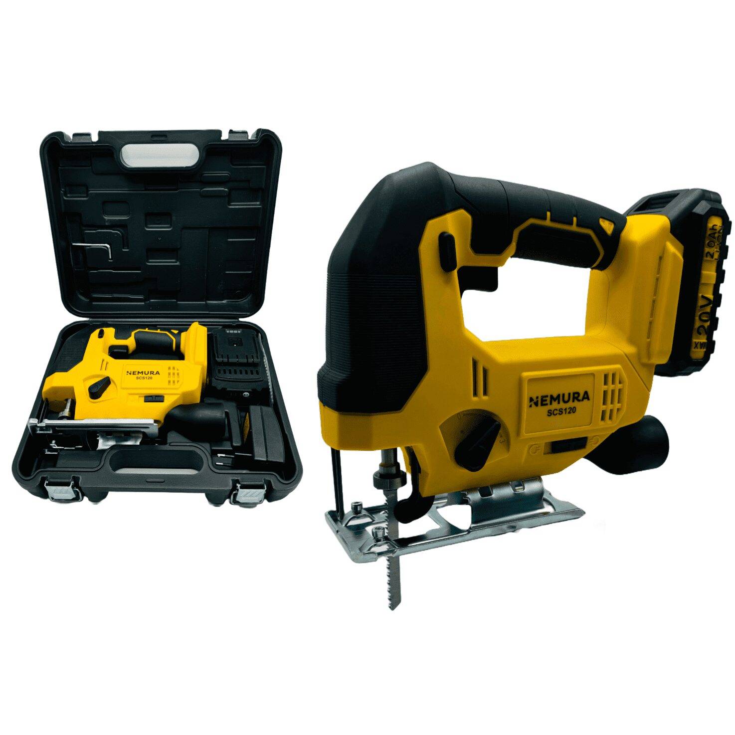 Nemura - Scie Sauteuse sans fil 20V NEMURA + Batterie 2Ah + Chargeur rapide + Malette de Rangement - Image 1