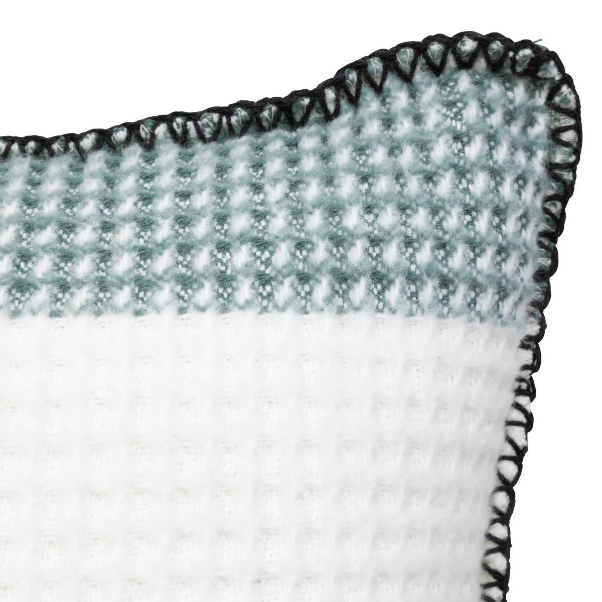 Atmosphera - Coussin décoratif Nid d'abeille rayures Mutlicolore 45 x 45 cm - Image 2