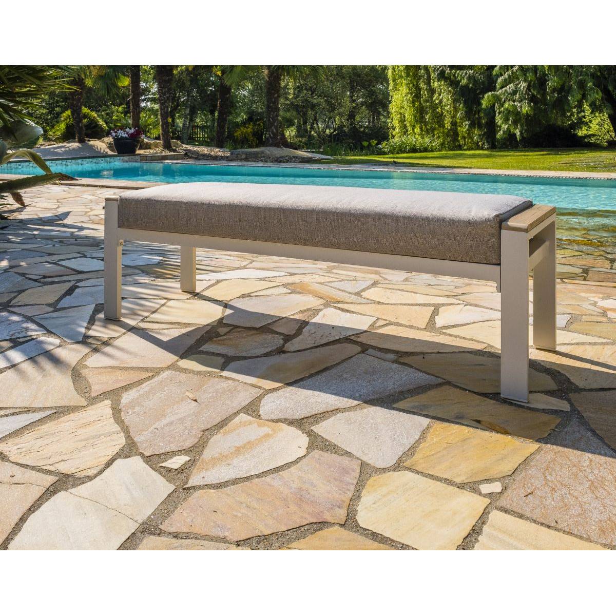 Dcb Garden - Ensemble Repas de jardin 7 Places "Cayenne" 180cm Blanc - Image 3