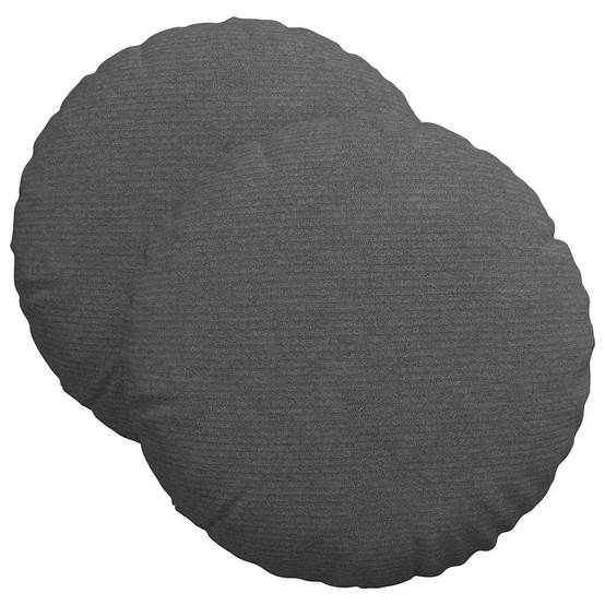 PANGIVO - Coussins de siège velours côtelé gris foncé 40 x 40 x 13 cm - PANGIVO - Image 2