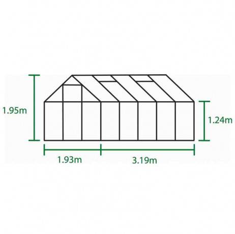 Halls - Serre en verre horticole 6,2 m² - Popular 106, vert - Halls - Image 5