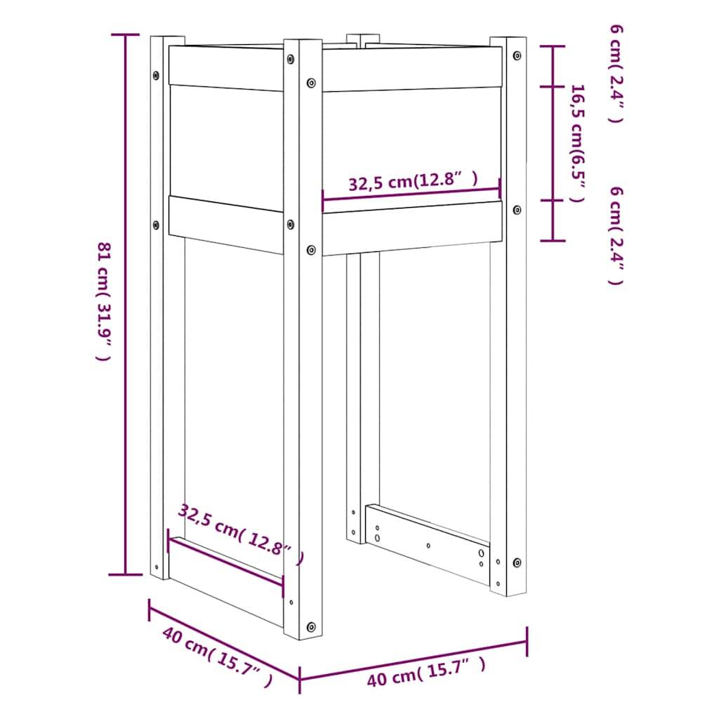 Vidaxl - Jardinières 2 pcs Blanc 40x40x81 cm Bois massif de pin vidaXL 822125 - Image 3