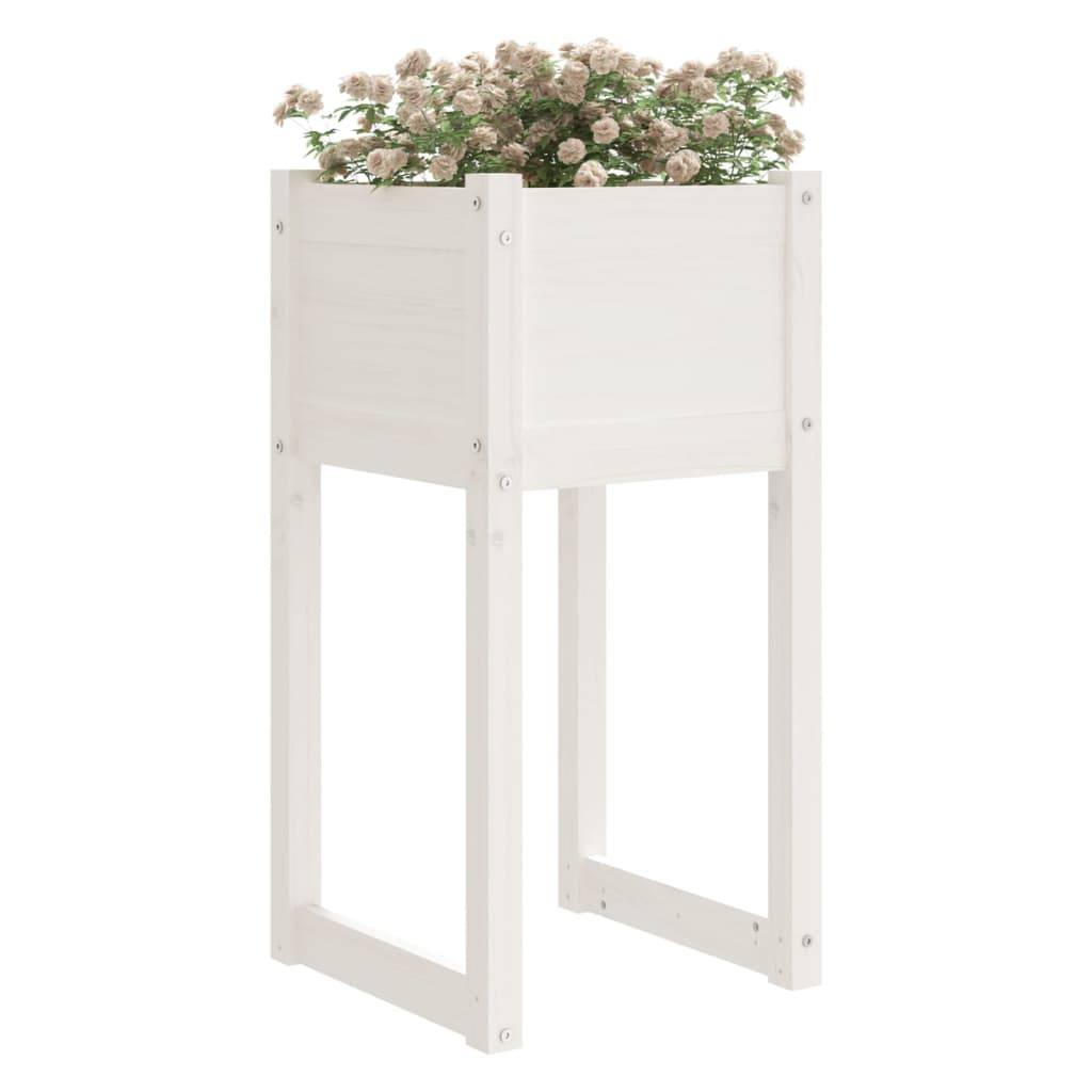 Vidaxl - Jardinières 2 pcs Blanc 40x40x81 cm Bois massif de pin vidaXL 822125 - Image 4