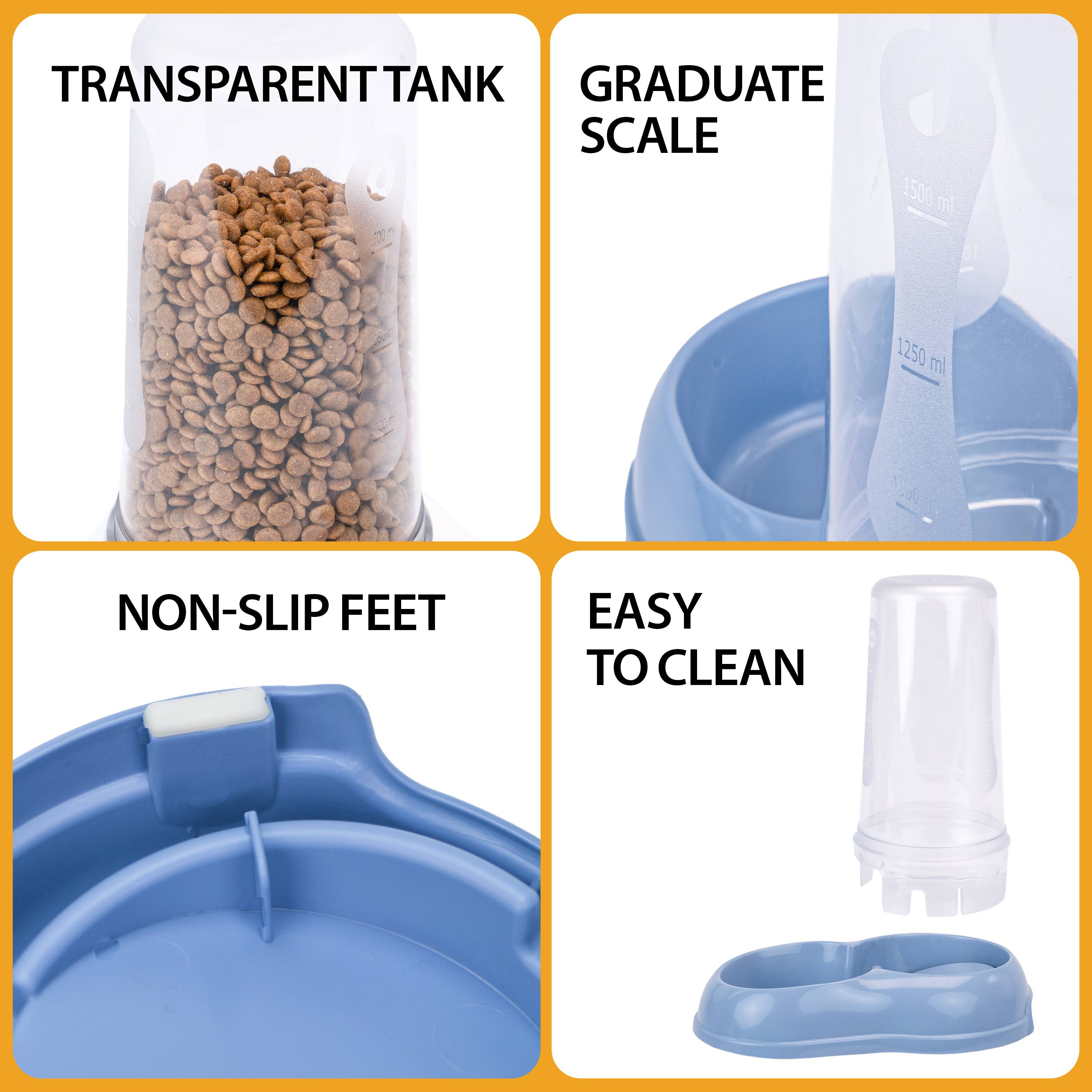 Ferplast - Ferplast Distributeur de nourriture ou d'eau pour chiens et chats AZIMUT 1500, Distributeur de nourriture sèche 1,5 litre, fond antidérapant, 16,5 x - Image 8
