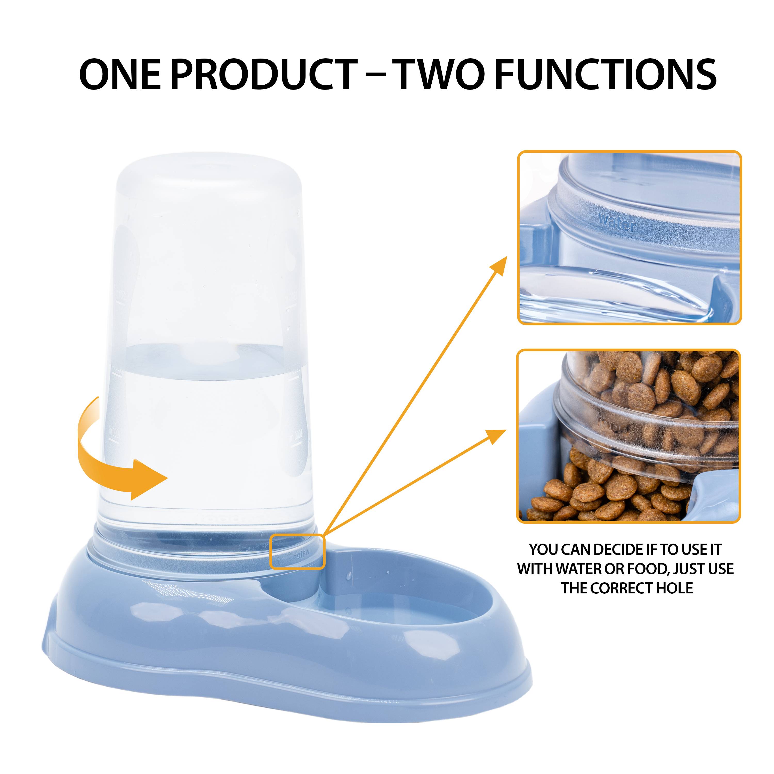 Ferplast - Ferplast Distributeur de nourriture ou d'eau pour chiens et chats AZIMUT 1500, Distributeur de nourriture sèche 1,5 litre, fond antidérapant, 16,5 x - Image 7