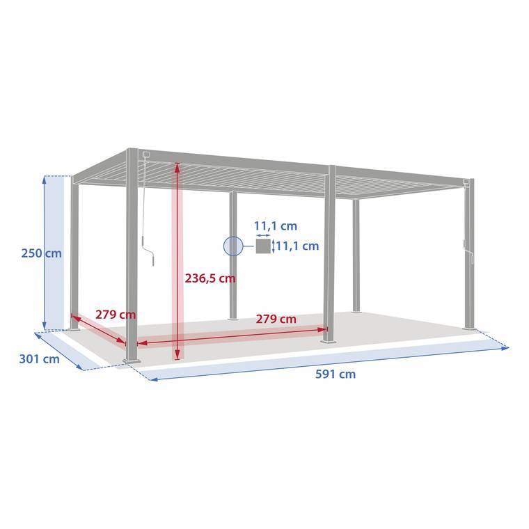 Hesperide - Pergola bioclimatique autoportante Evora 6x3m miel - Hespéride - Image 3