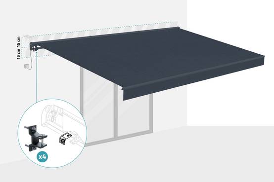 Cazeboo Store banne motorisé semi-coffre FAZZIO 5x3 m - Toile premium 320g/m2 Gris - Image 5